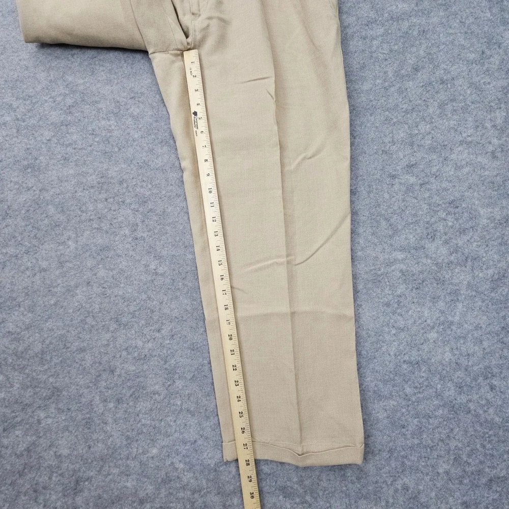 Jos A Bank Pants Men's 38x29 Beige 100% Linen Pleated Traveler's Collection